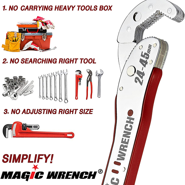 Cờ Lê Mỏ Lết Vạn Năng Magic Wrench - Cờ lê Hàn Quốc Magic Wrench Cờ lê mỏ lết sửa chữa đa năng Magic Wrench 9-45mm mở được nhiều loại ốc - nhiều kích cỡ khác nhau cờ lê thông minh 8 đầu xoay