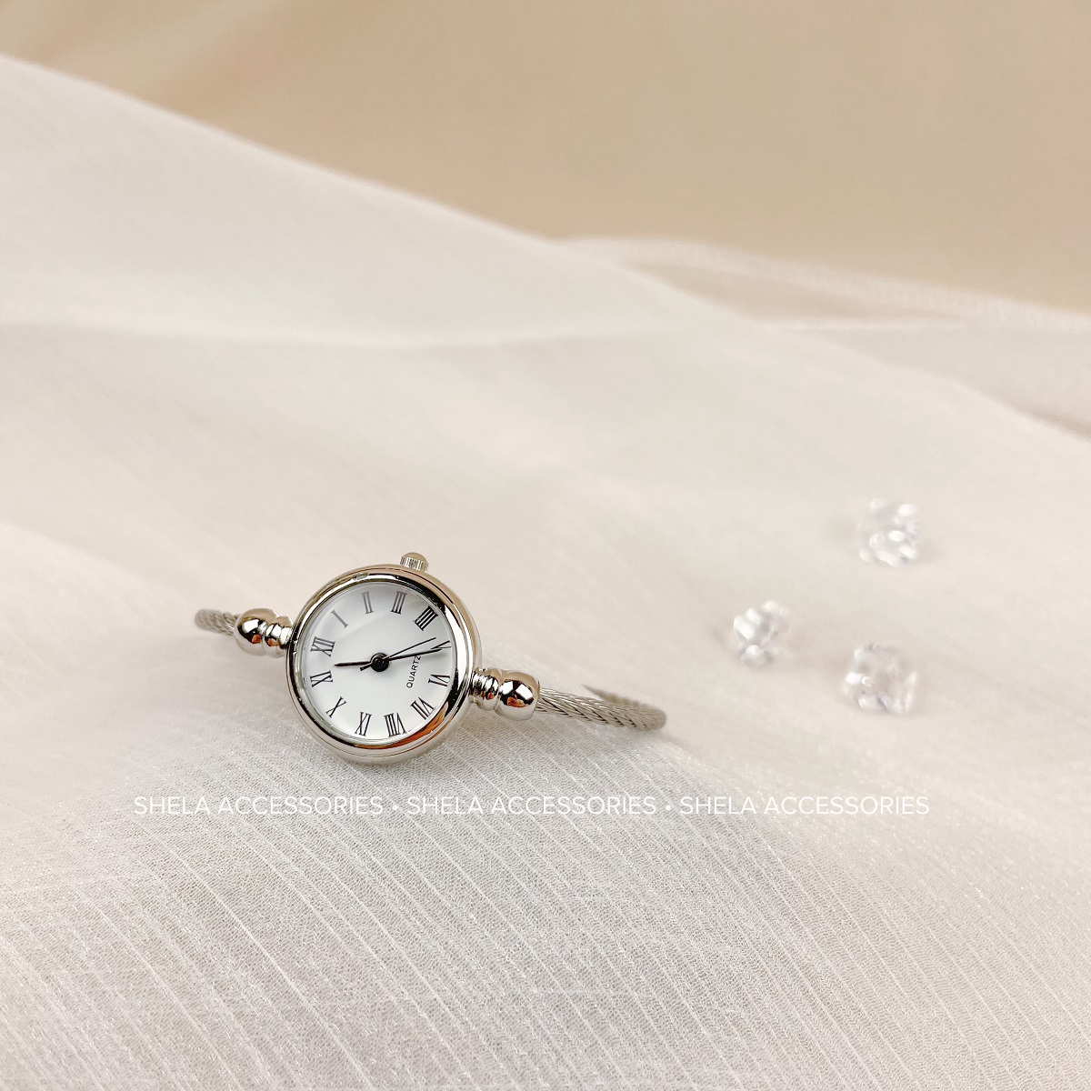 Đồng hồ nữ dây kim loại mặt tròn phong cách thời trang RETRO cổ điển KIKO KK01
