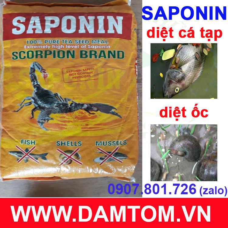 SAPONIN - THUỐC DIỆT CÁ TẠP AO NUÔI KÝ SINH TRÙNG ĐÁY AO