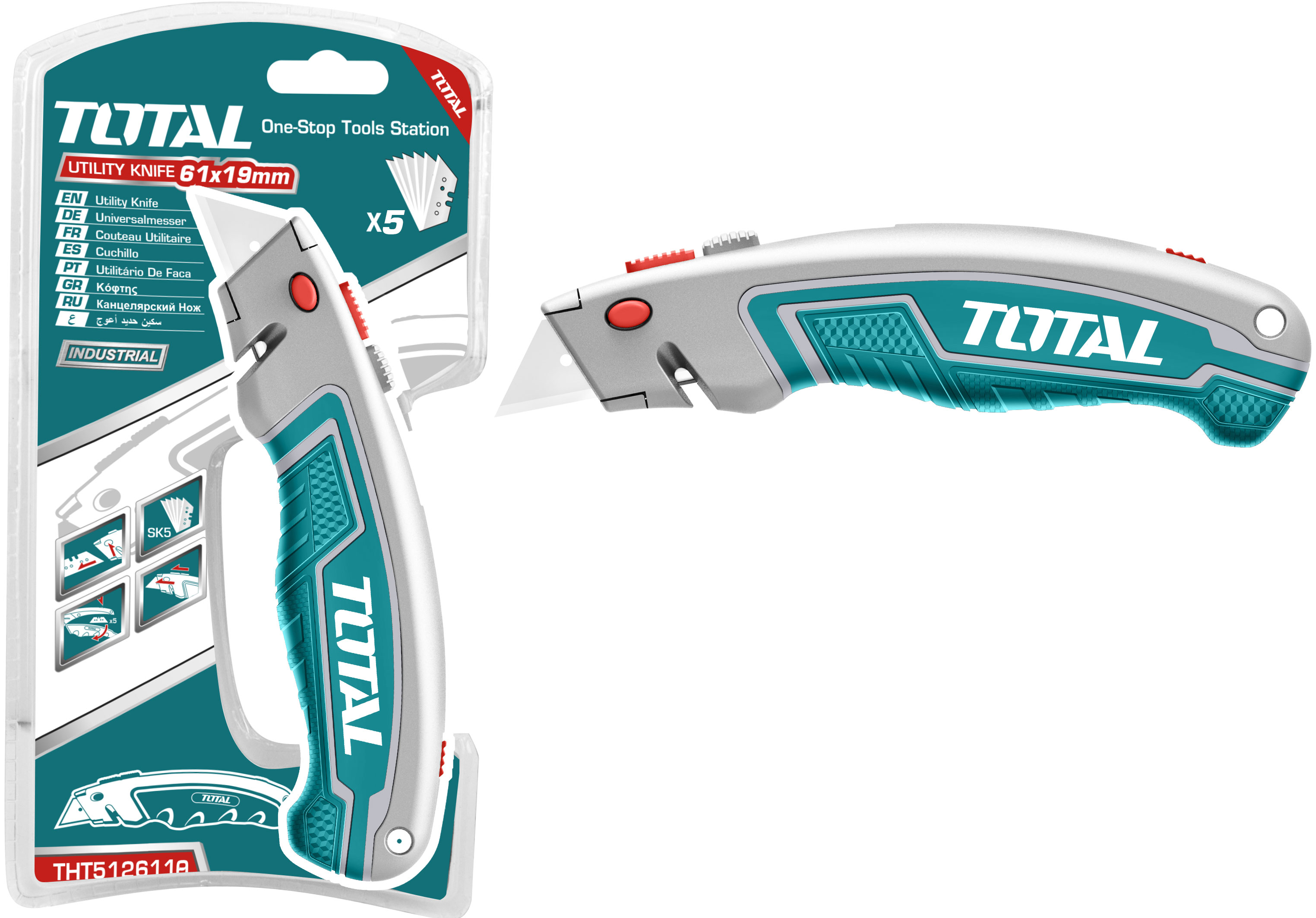 61x19mm Dao rọc giấy đa năng Total THT5126128