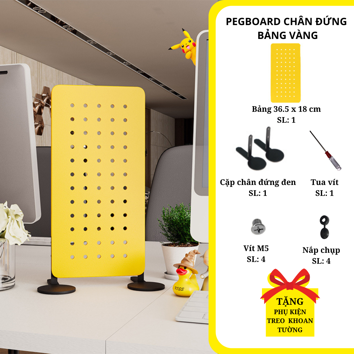 Bảng lỗ Pegboard Dola Home cao cấp dạng chân đứng để bàn để dụng cụ làm việc tại nghe mô hình bàn ph