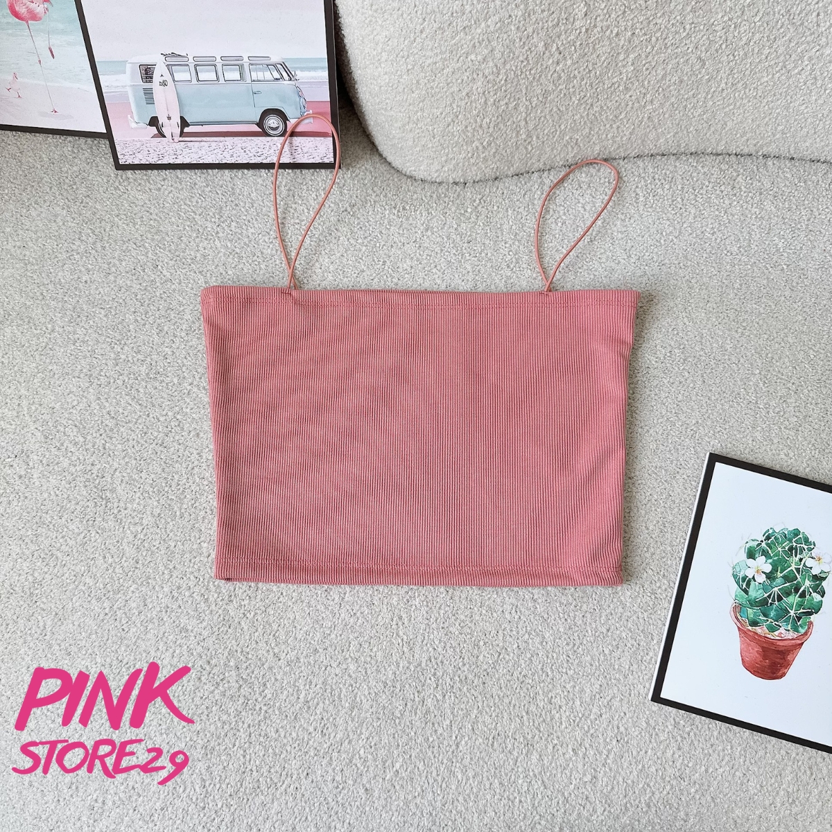 Áo croptop 2 dây sợi bún A5199