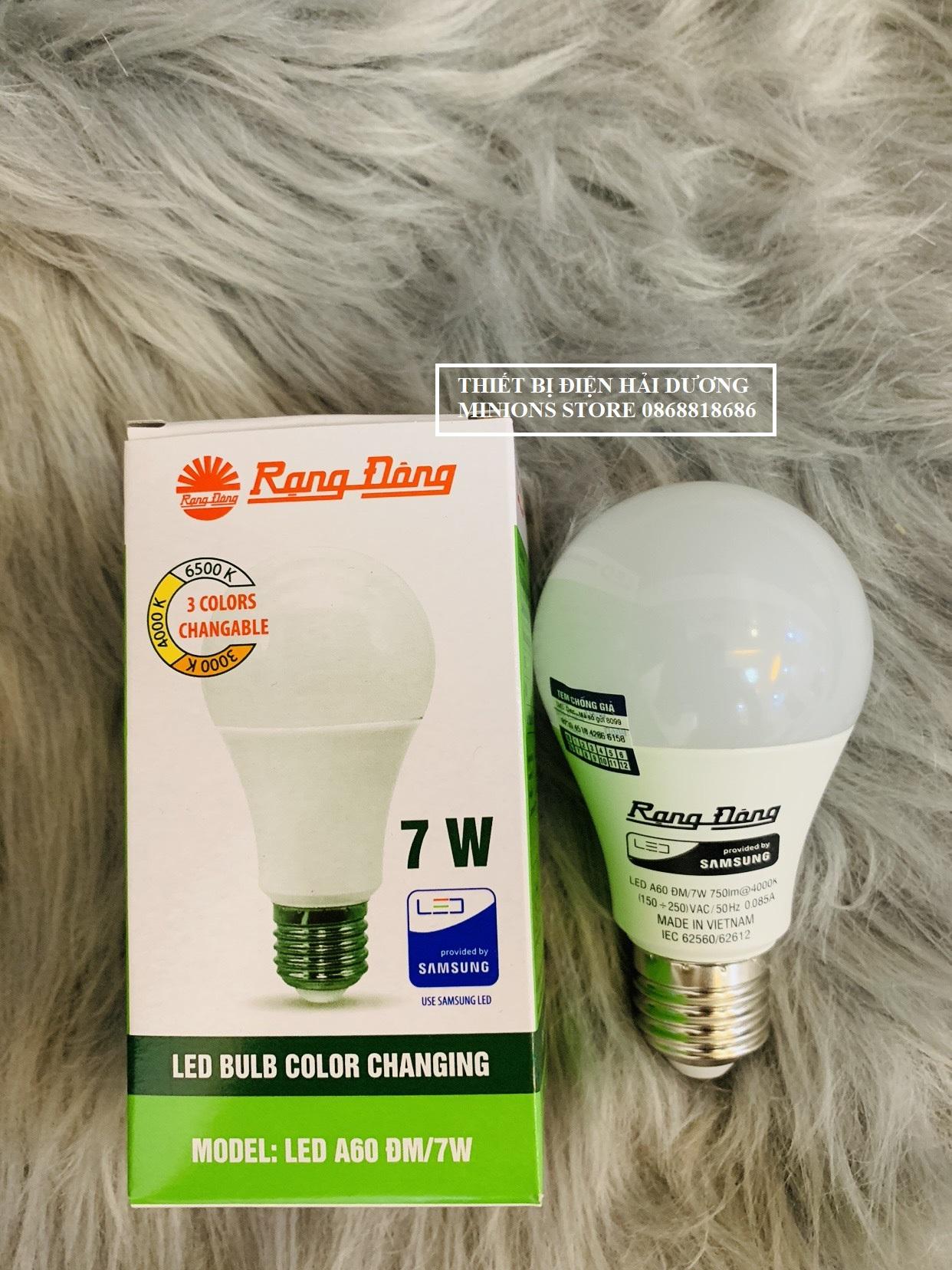 Bóng đèn LED Rạng Đông A60 ĐM/9W - 9W, Búp E27, Trắng Vàng, 3000K, 15000h