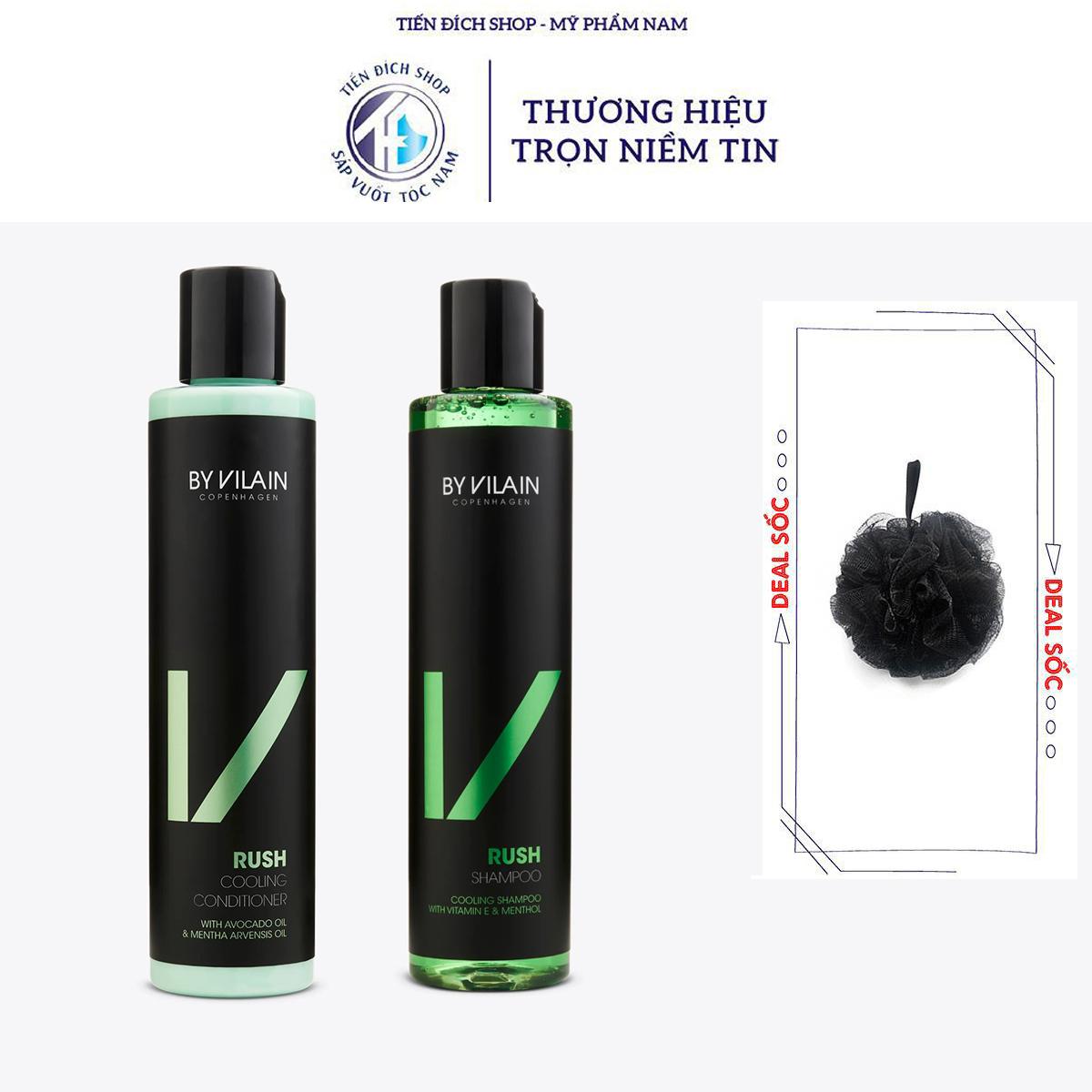 Dầu gội cho nam By Vilain Rush Shampoo 200ml VS Dầu xả cho nam By Vilain Rush Conditioner 200ml cao 
