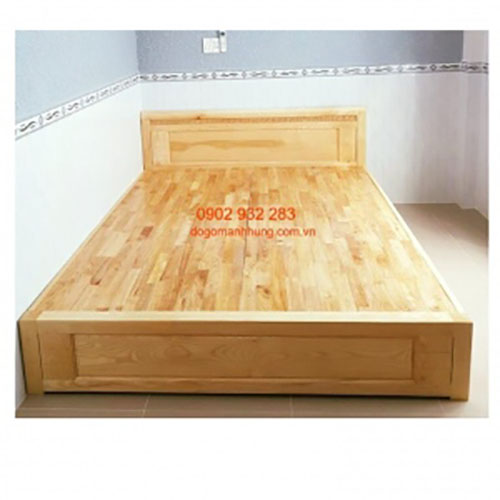 [HCM]Giường ngủ gỗ sồi 100% gỗ tự nhiên kiểu hộp cao 30cm 1M6 và 1M8X2M hàng đẹp
