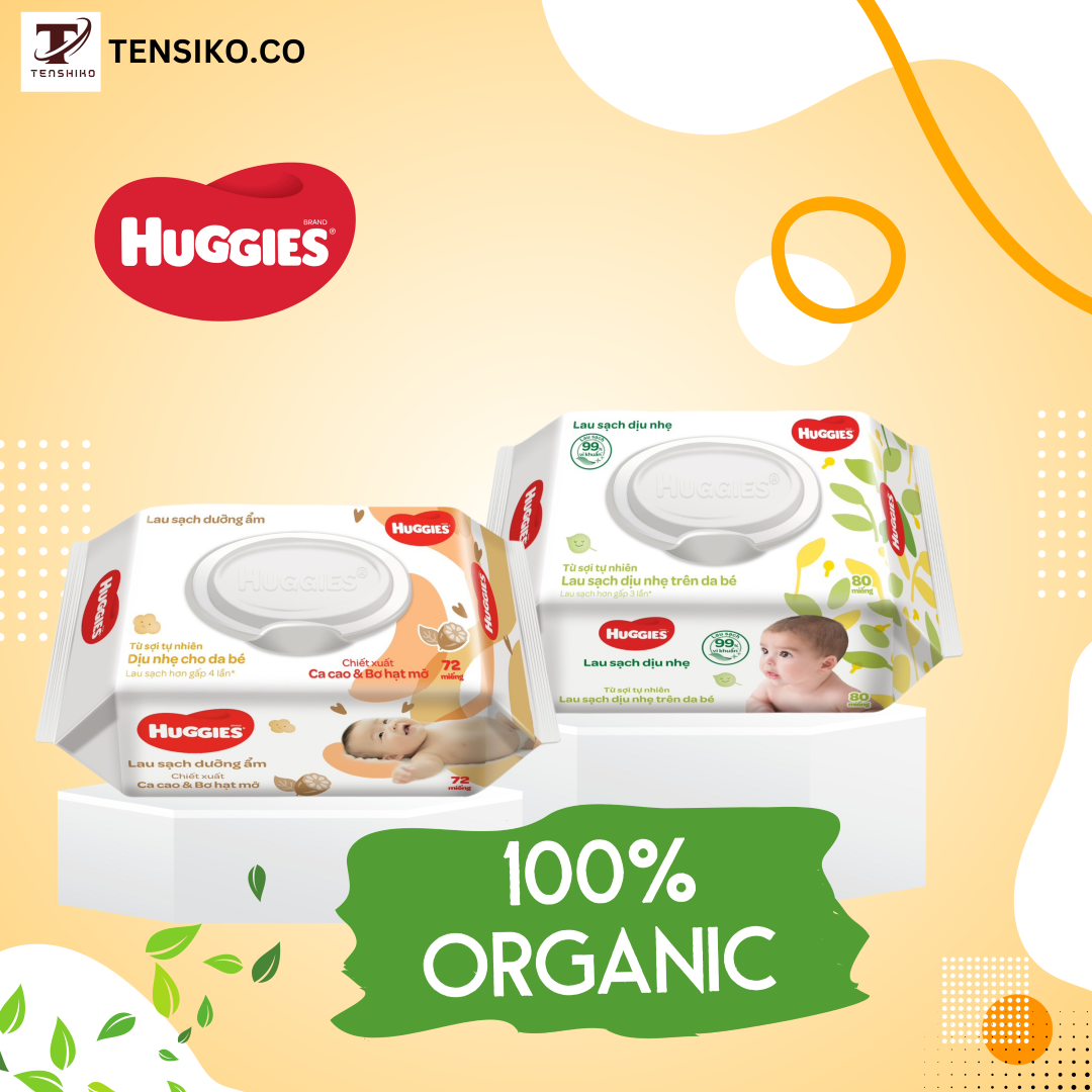 [HÀNG CÔNG TY] Thùng 12 gói khăn ướt Huggies 64 tờ loại không mùi - 72 tờ ca cao bơ hạt mỡ