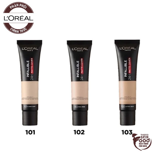 Kem Nền Kiềm Dầu Lâu Trôi Loreal Infallible 24H Matte Cover Foundation Spf16 Pa+++ 35Ml