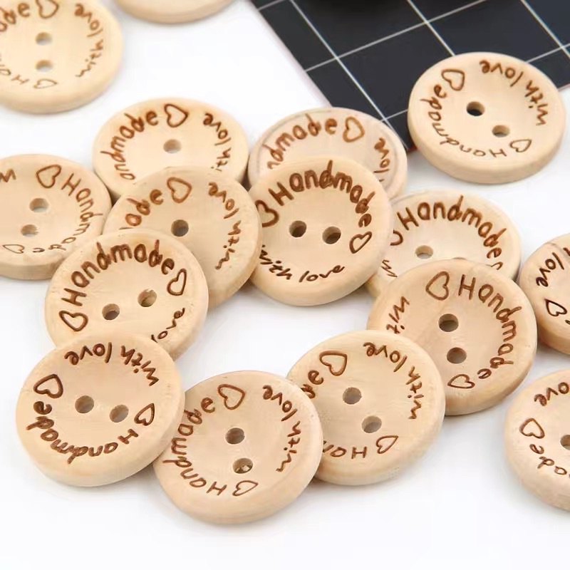 10 Nút Gỗ Handmade làm đồ thủ công trang trí sản phẩm handamde