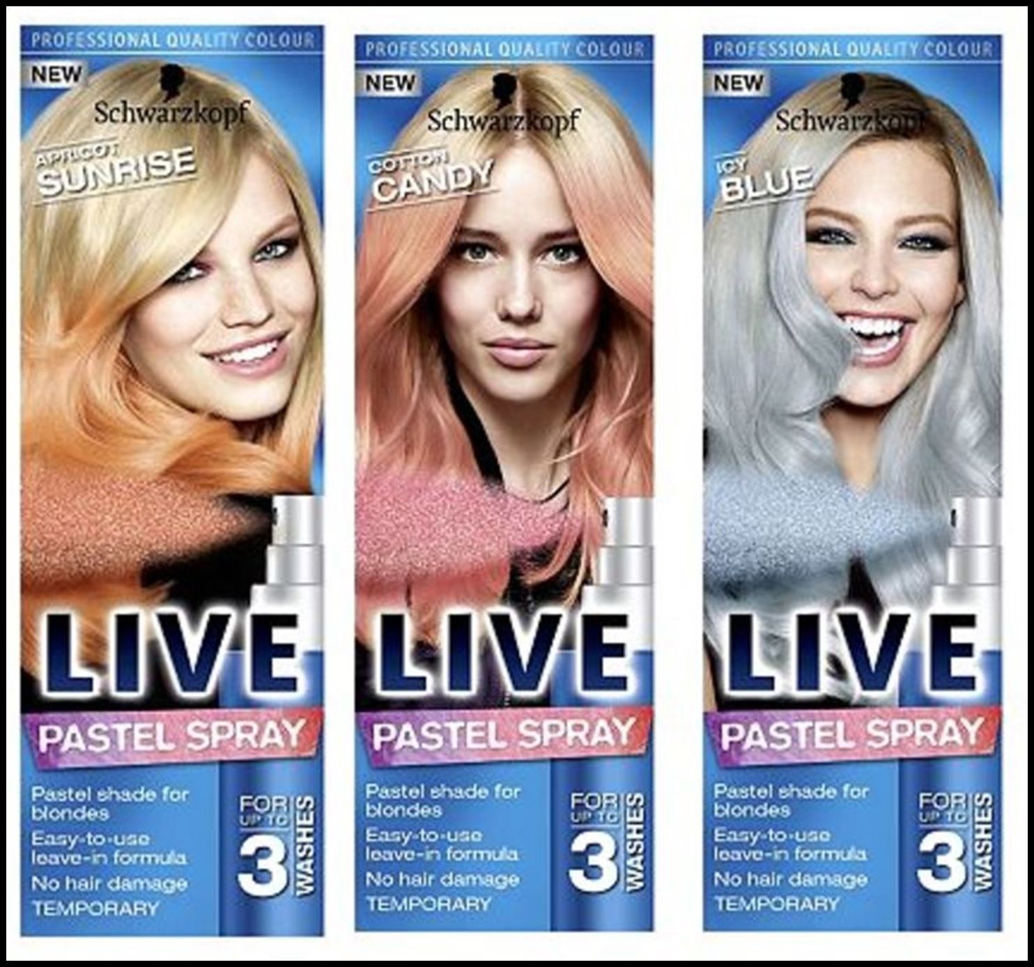 Xịt Nhuộm Tóc Tạm Thời Schwarzkopf Live Colour Temporary Pastel Spray Nhiều Màu