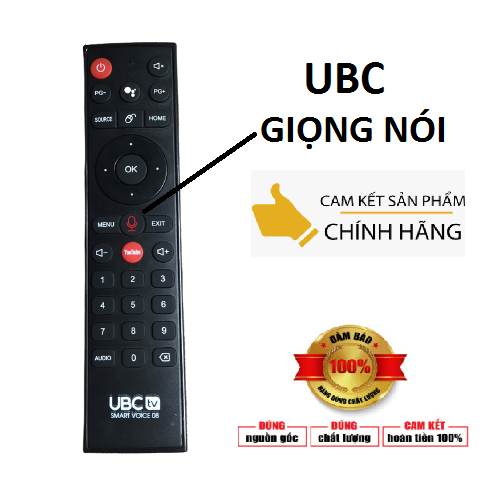 Điều khiển tivi ubc giọng nói Remote UBC  Voice tivi UBC HD 32 inch 32P300S hàng chính hãng mới 100%