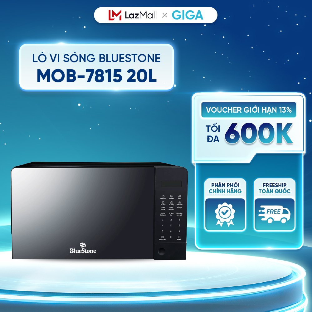 Lò Vi Sóng BlueStone MOB-7815 20 Lít - Công suất 1100W - 8 chế độ nấu tự động