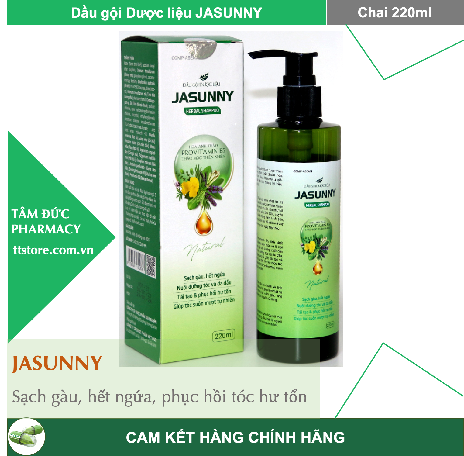 [Hcm]Dầu Gội Dược Liệu Jasunny [Chai 220Ml] [Jasuny Jassuny]