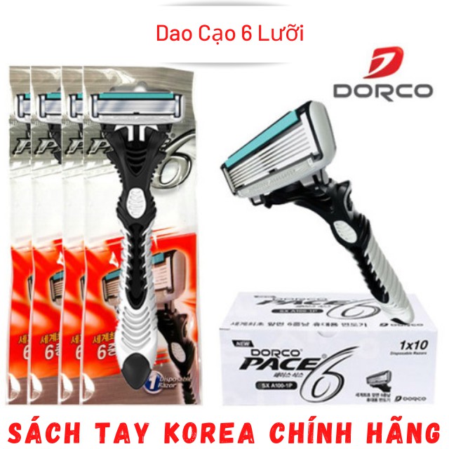 Dao Cạo Râu Bàn Cạo Dâu 6 Lưỡi Dorco Pace 6 Hàn Quốc [Không Đau Rát]