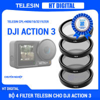 DJI Aciton 3/4/5 Bộ 4 Kính lọc Filter Telesin CPL và ND8/16/32 cho DJI action 3 4 5 (Hàng Chính Hãng)