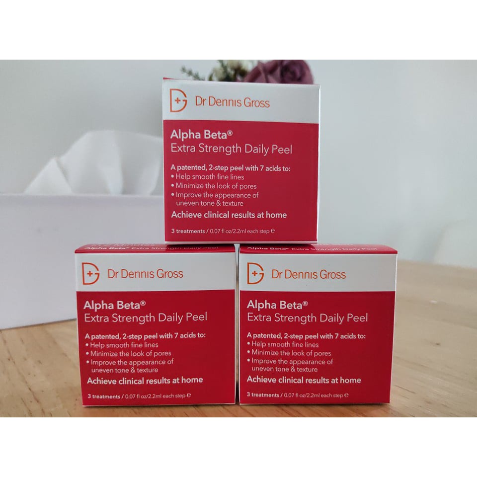 [Hcm]Miếng Peel Da Dr. Dennis Gross Skincare Alpha Beta® Extra Strength Daily Peel 3 Treatments (Bill Mỹ)