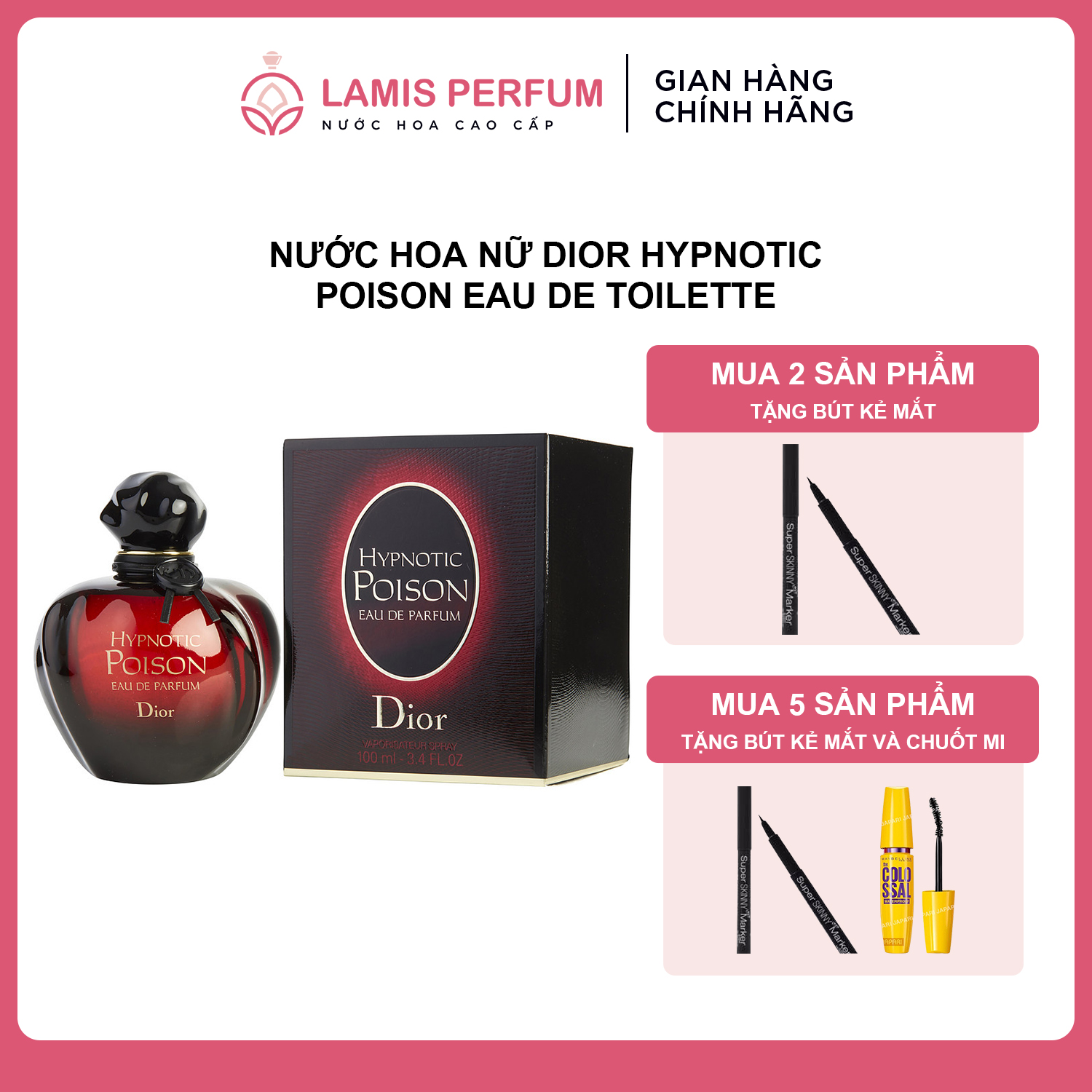 Nước hoa nữ Dior Hypnotic Poison Eau De Toilette hương vị trái cấm quyến rũ mạnh mẽ thu hút 100ml