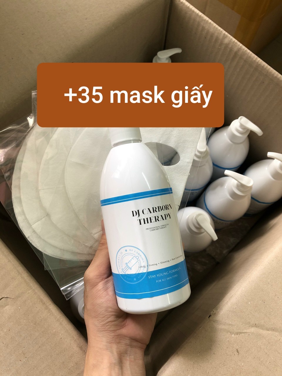 [HCM]Chai mặt nạ CO2 500ml DJ CARBON THERAPY kèm 35 mask thải độc da