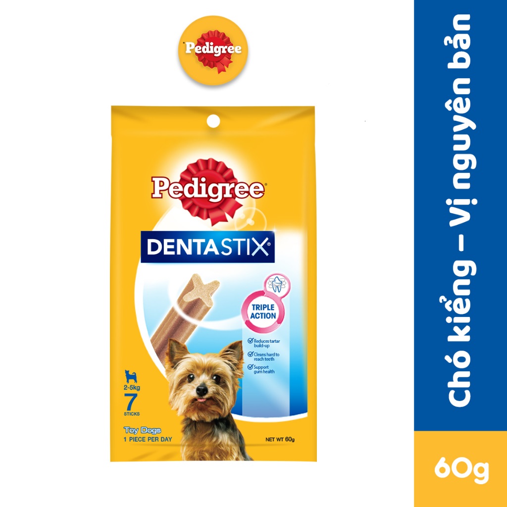 Bánh xương cho chó Pedigree Adult chăm sóc răng miệng cho chó trưởng thành 2-5kg Dentastix 60gr Pete
