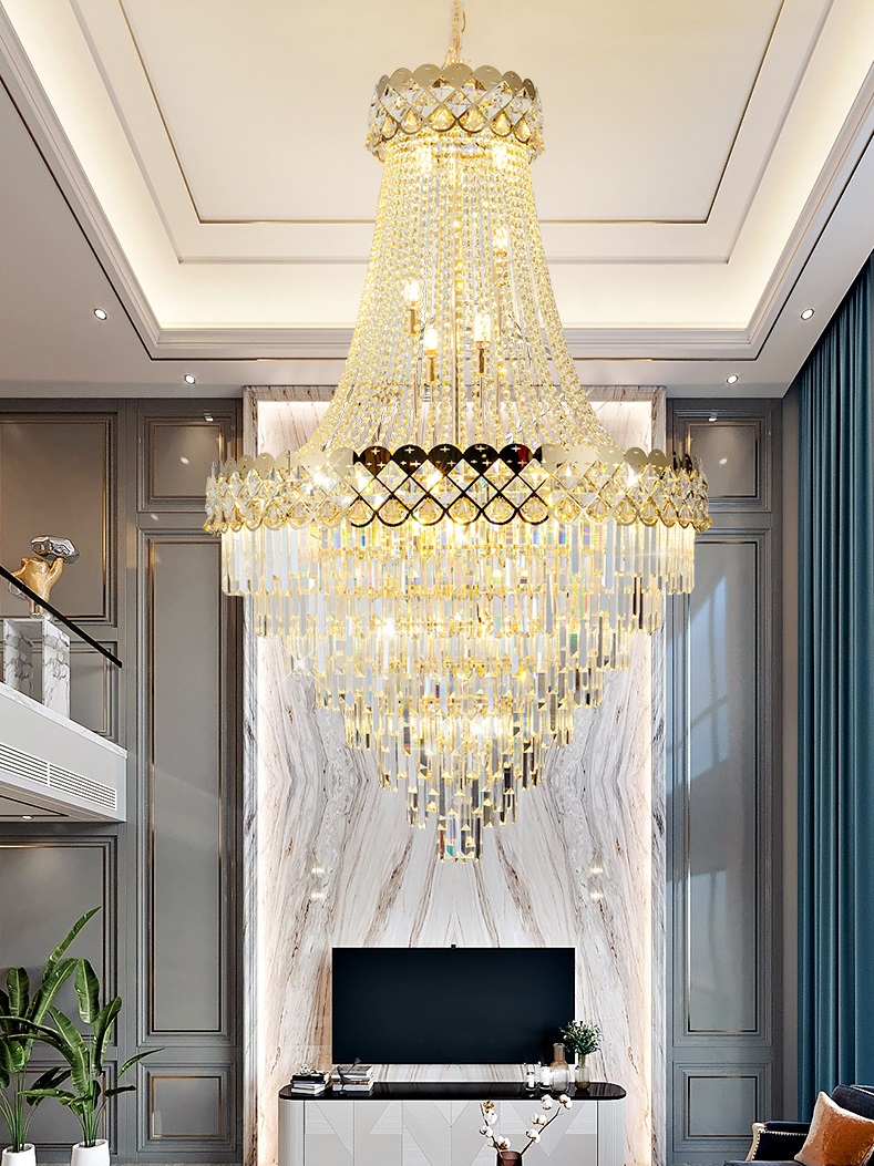 Đèn chùm pha lê thả trần kích thước lớn 80x120 cm cao câp 3 chế độ ánh sáng sang trọng đèn chiếu sáng đèn trang trí cho phòng khách phòng bếp khách sạn - Bảo hành 10 năm
