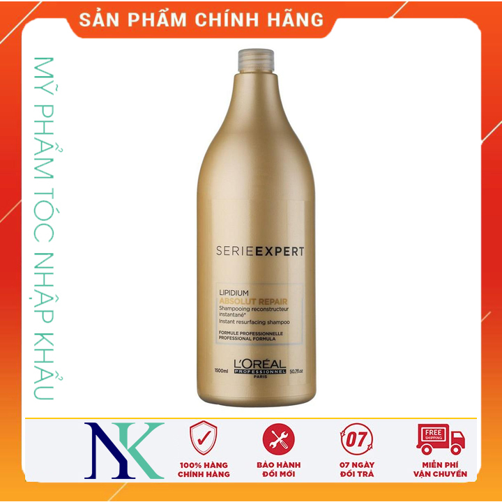 [Hcm]Dầu Gội Loreal Phục Hồi 3 Tác Động Absolute Repair 1500Ml