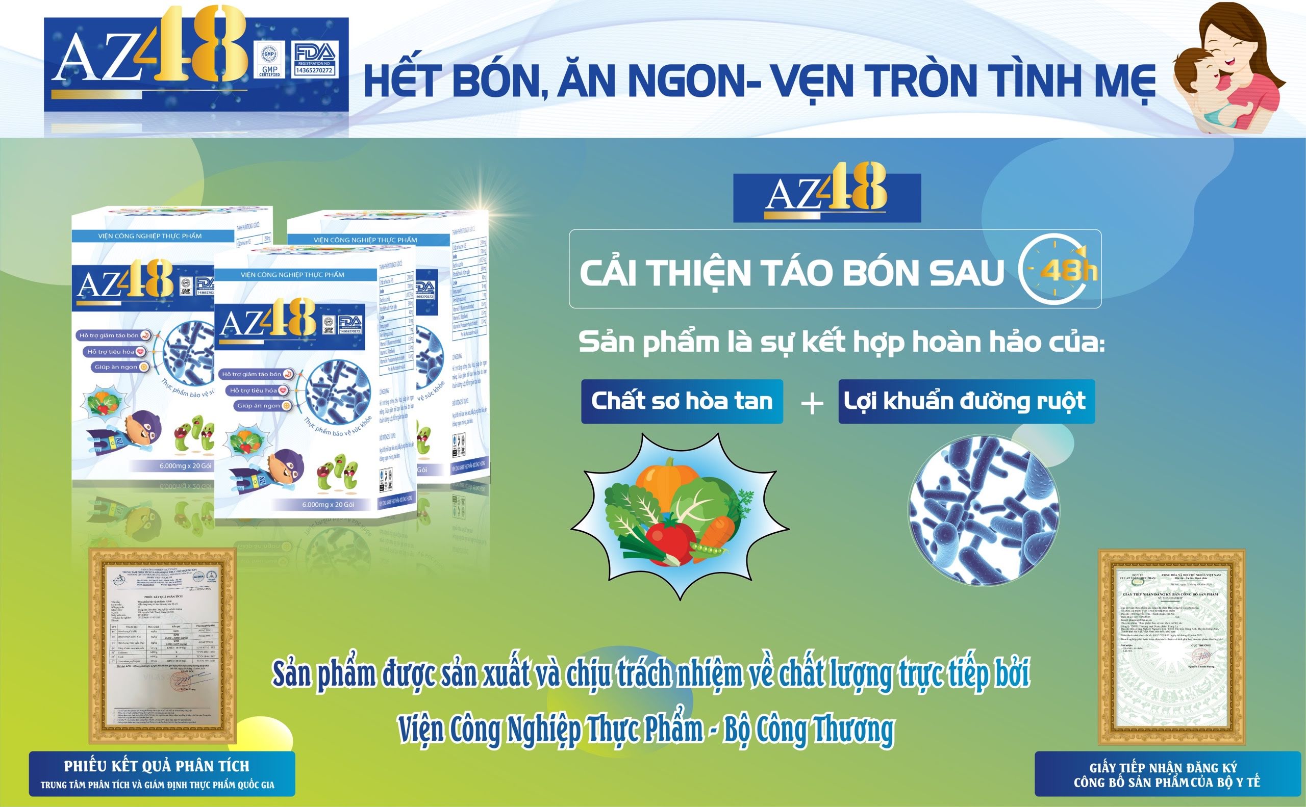 Men Az48 - Hỗ Trợ Táo Bón/Bé Ăn Ngon