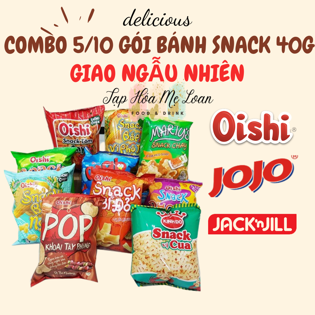 (COMBO 5/10) Bánh Snack Bim Bim Oishi Jojo Các Loại 32g Ngẫu Nhiên