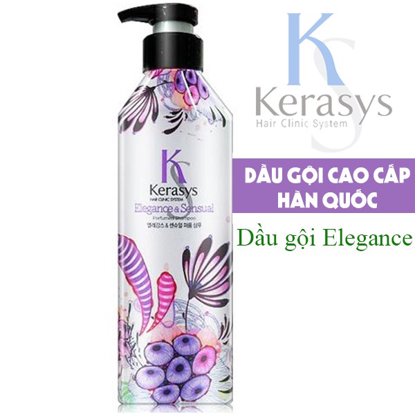 Dầu Gội Nước Hoa Cung Cấp Dưỡng Chất Cho Tóc Bóng Mượt Kerasys Elegance & Sensual Hàn Quốc 600Ml