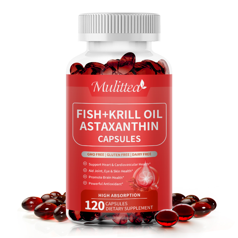 MULITTEA Astaxanthin 10mg Extra Strength Haematococcus Pluvialis Microalgae và có Lutein Canthaxanth