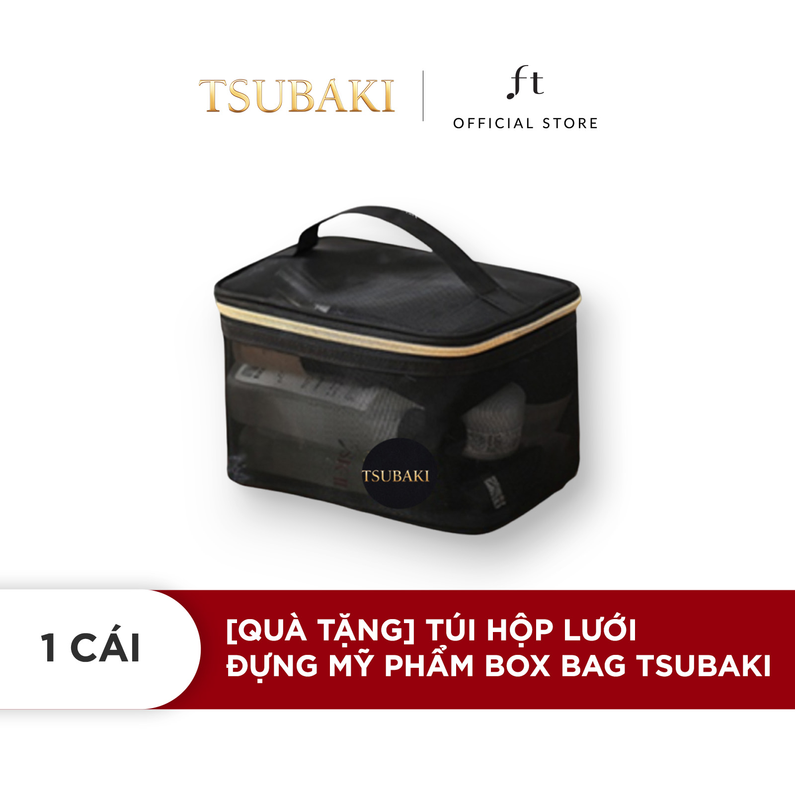 [GIFT] Túi hộp lưới đựng mỹ phẩm (Box Bag Tsubaki)