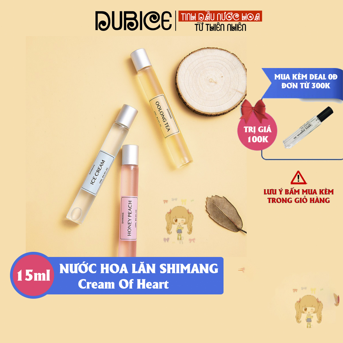 [Tphcm] Nước Hoa Nam Nữ Dạng Lăn Shimang Body Mist 15Ml