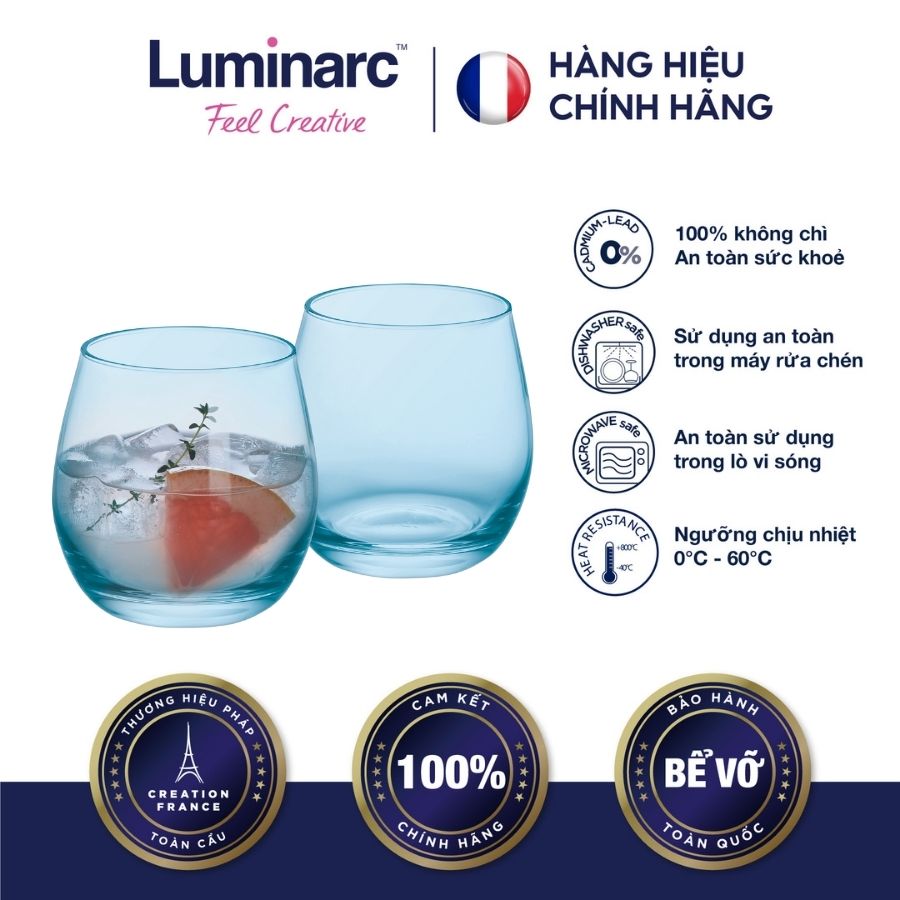 Bộ 6 Ly Thuỷ Tinh Luminarc Maine Sky Blue