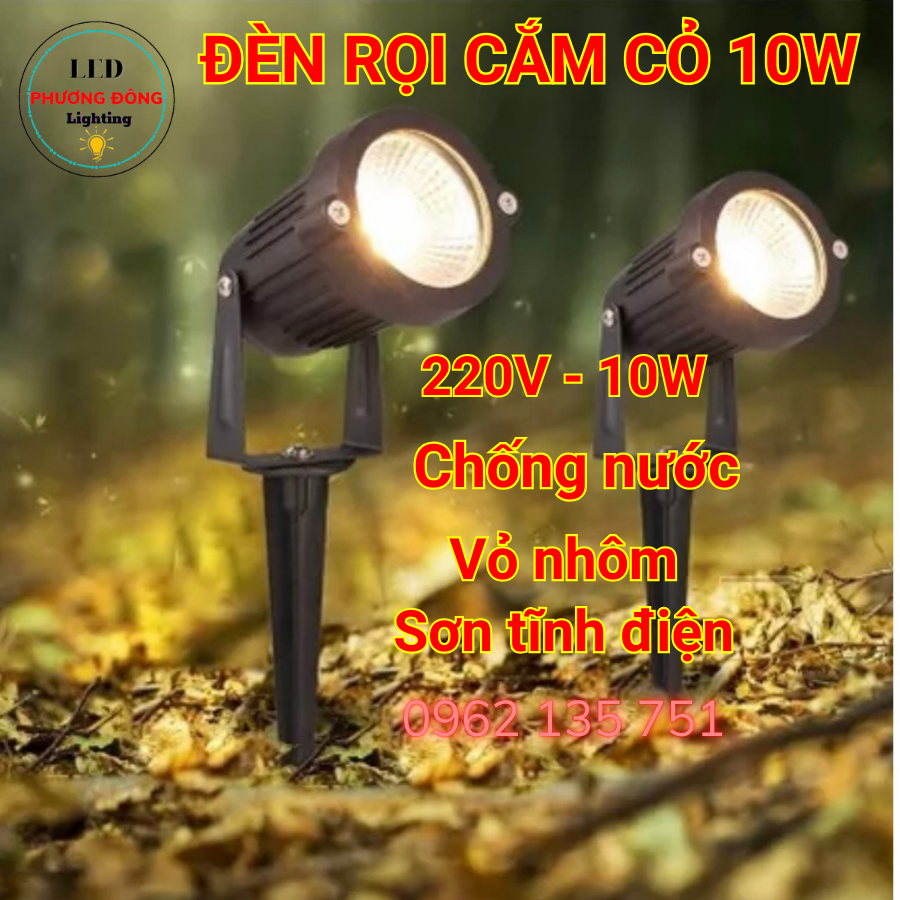 Đèn LED rọi cắm cỏ sân vườn đèn rọi gốc cây trang trí tiểu cảnh 220V - 10W