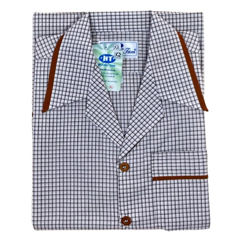 Bộ Pyjama HUONGTAM Kate tay dài nam cao cấp(PDK01N4). Chất liệu Kate loại tốt: mềm mại thoáng mát k
