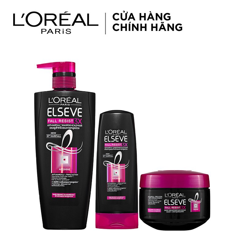 Bộ Dầu Gội 650Ml Dầu Xả 325Ml Và Kem Ủ 200Ml Ngăn Gãy Rụng Loreal Paris Fall Resist 3X Chất Lượng Sản Phẩm Đảm Bảo An Toàn Đến Sức Khỏe Và Cam Kết Hàng Đúng Như Mô Tả