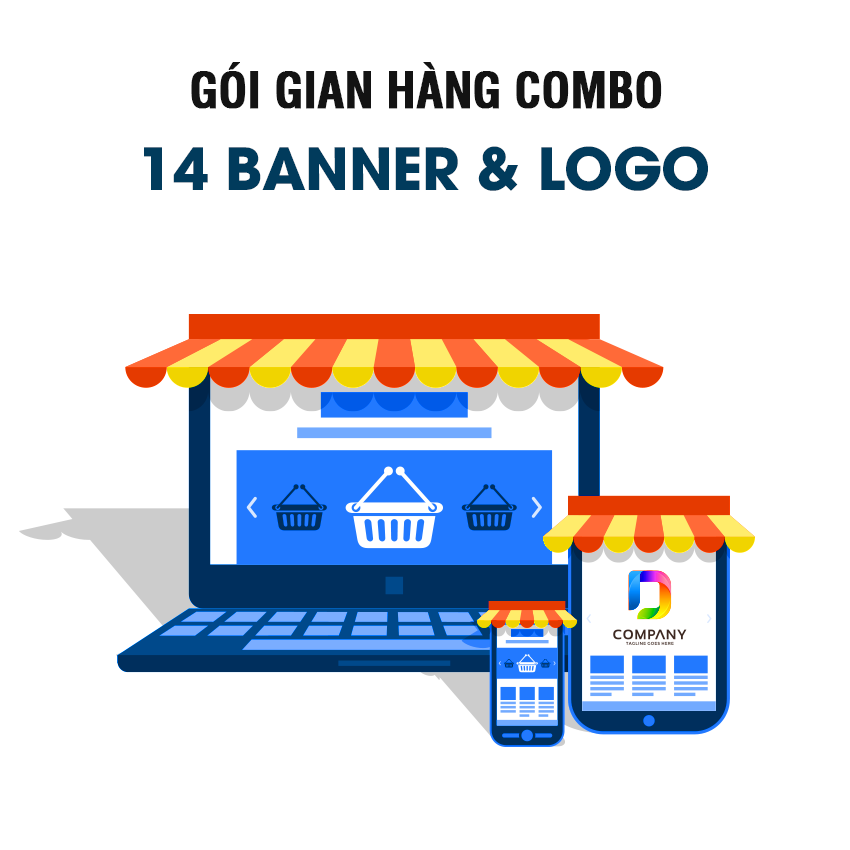 [HCM]Gói thiết kế gian hàng COMBO 14 banner & LOGO shop  - Skydes