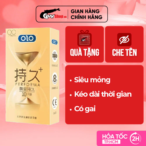 Bao cao su OLO 0.01 Đồng Hồ Vàng kéo dài thời gian - Hộp 10 cái | GUNSHOP VIỆT NAM