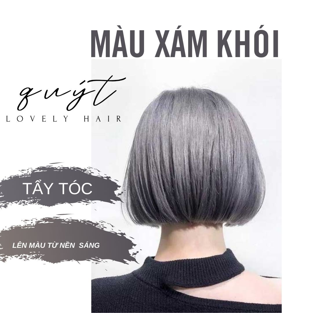 [Hcm]Thuốc Nhuộm Tóc Màu Xám Khói+Tặng Kèm Oxy - Lên Màu Từ Level 8 - 9 - 10