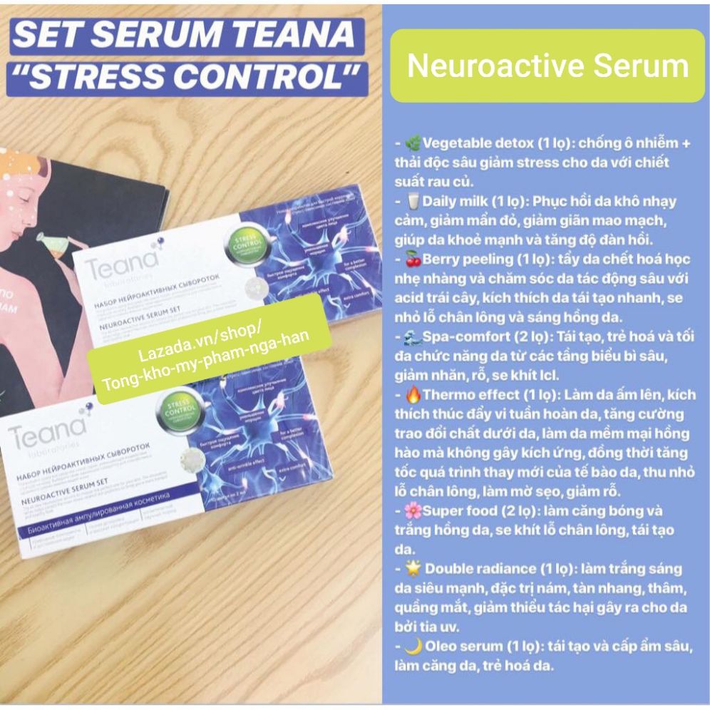 [Hcm]Serum Huyết Thanh Tổng Hợp Đủ Loại Teana Neuroactive Dòng Stress