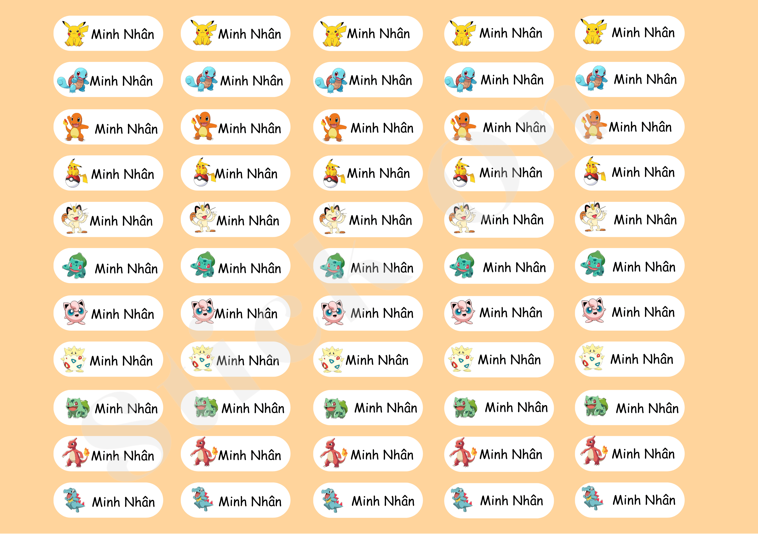 Sticker Nhãn dán tên độc đáo thiết kế riêng nổi bật tính cá nhân 55 nhãn