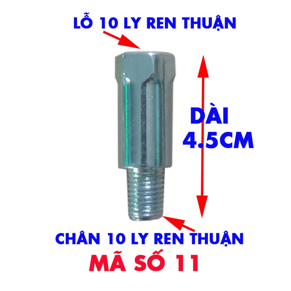 Ốc Nối Chuyển Ren Thuận 10 Ly 4.5cm Hoặt 6cm Chân Gương Loại Dài Xe Máy Sh Vision Lead Sh Mode Ab Air blade.....