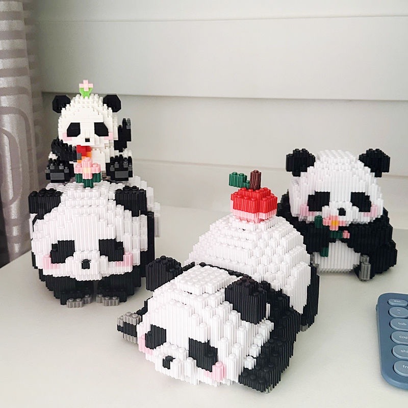 COMBO 5 Bộ đồ chơi xếp hình lắp ráp nhân vật BST mô hình 3D gấu trúc panda banda cho bé