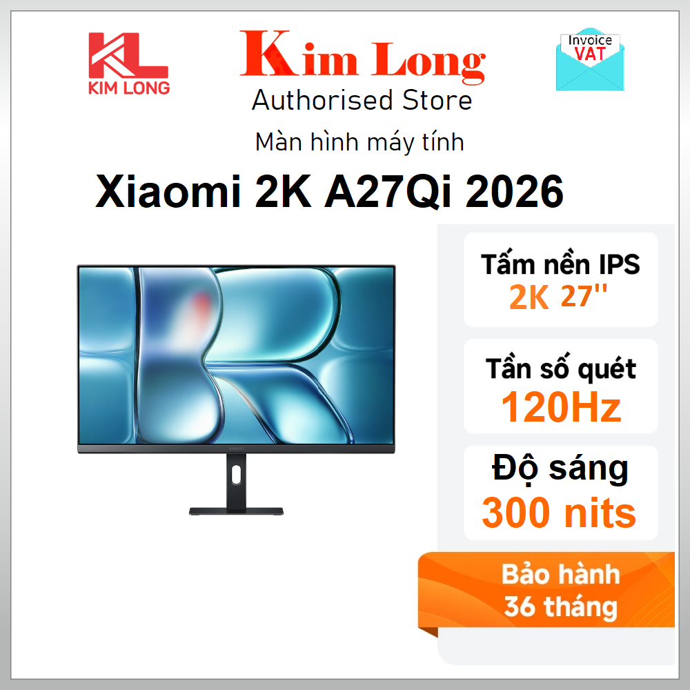 Màn hình máy tính Xiaomi 2K 27inch A27Qi 2026 IPS 120HZ 300nits ( ELA5812EU ) - Bảo hành 3 năm chính
