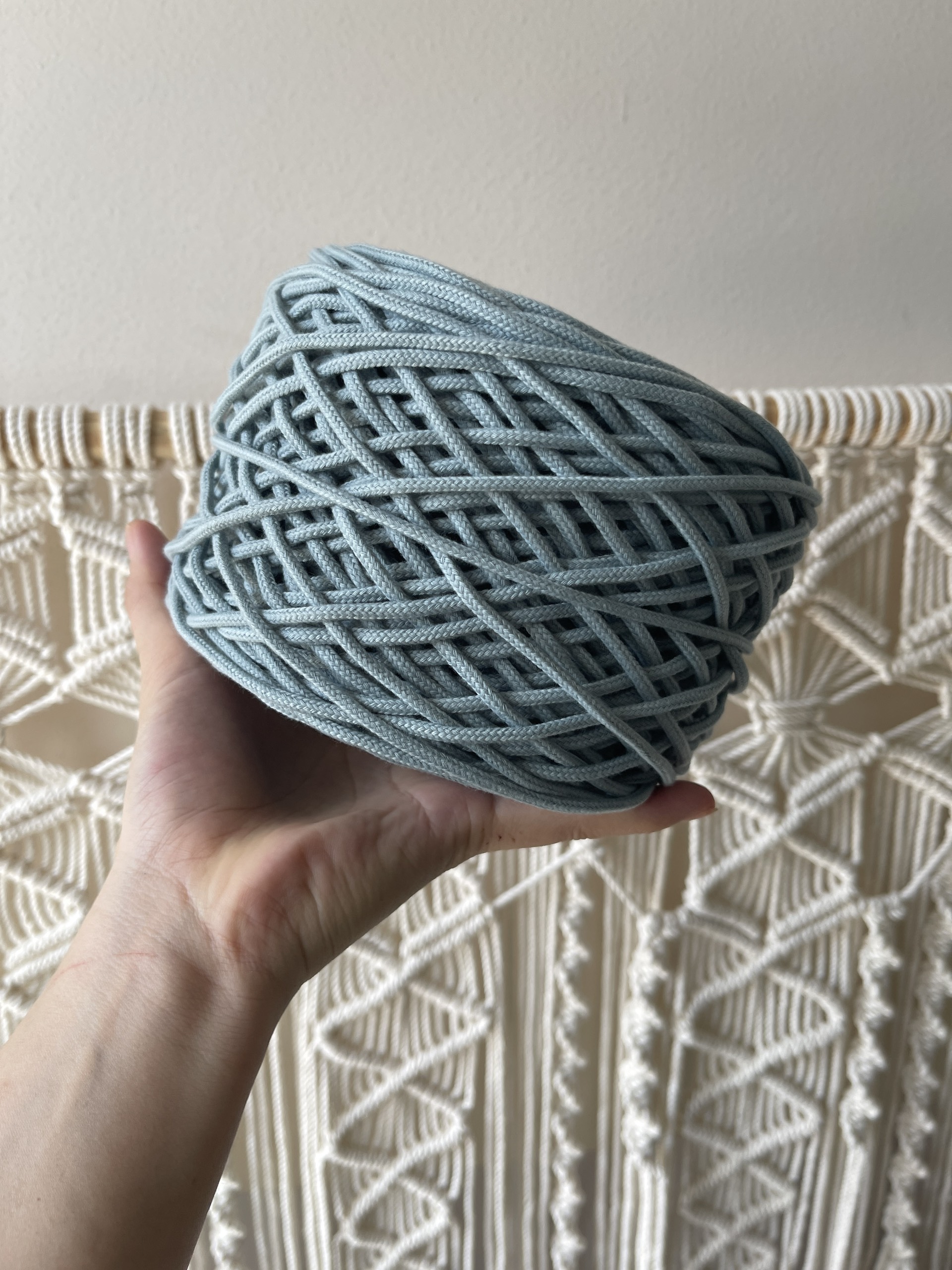 Cuộn 200gram dây dệt cotton thắt macrame móc túi xách đồ chơi thú cưng size 3mm