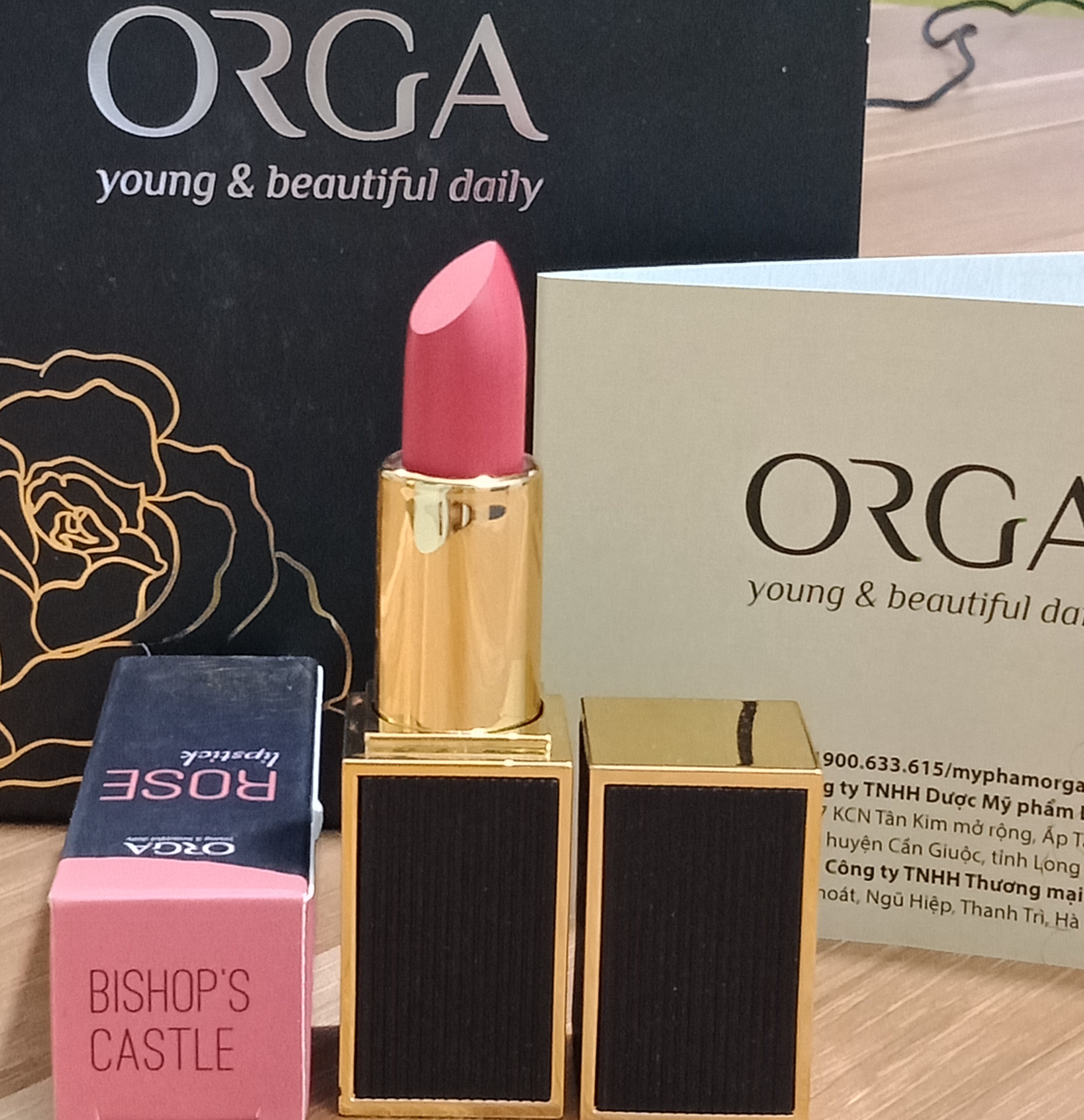 Son Black Rouge - Lên Màu Tự Nhiên Không Chì Không Hại Da Môi - Son Organic Rose Lipstick - Màu Hồng Khô ( Tặng 01 Thỏi Son Dưỡng Có Thành Phần Từ Mầm Gạo Của Orga )