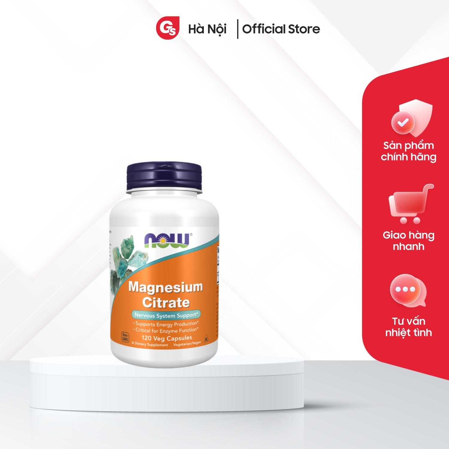 Viên uống Now Magnesium Citrate - Cung cấp magie sinh học cao nhập khẩu Mỹ - Gymstore