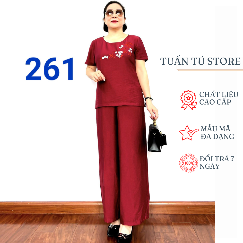 Bộ Đũi Trung Niên Hoa Thêu Cực Đẹp Cực Sang Trọng Dành Cho Phụ Nữ Việt Nam 2023 - Tuấn Tú Store