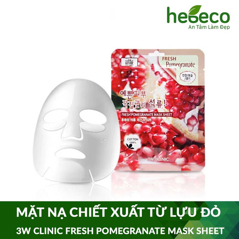 Mặt nạ dưỡng ẩm chiết xuất từ lựu đỏ 3w clinic fresh pomegranate mask sheet 23ml - hàn quốc cam kết hàng đúng mô tả chất lượng đảm bảo an toàn đến sức khỏe người sử dụng