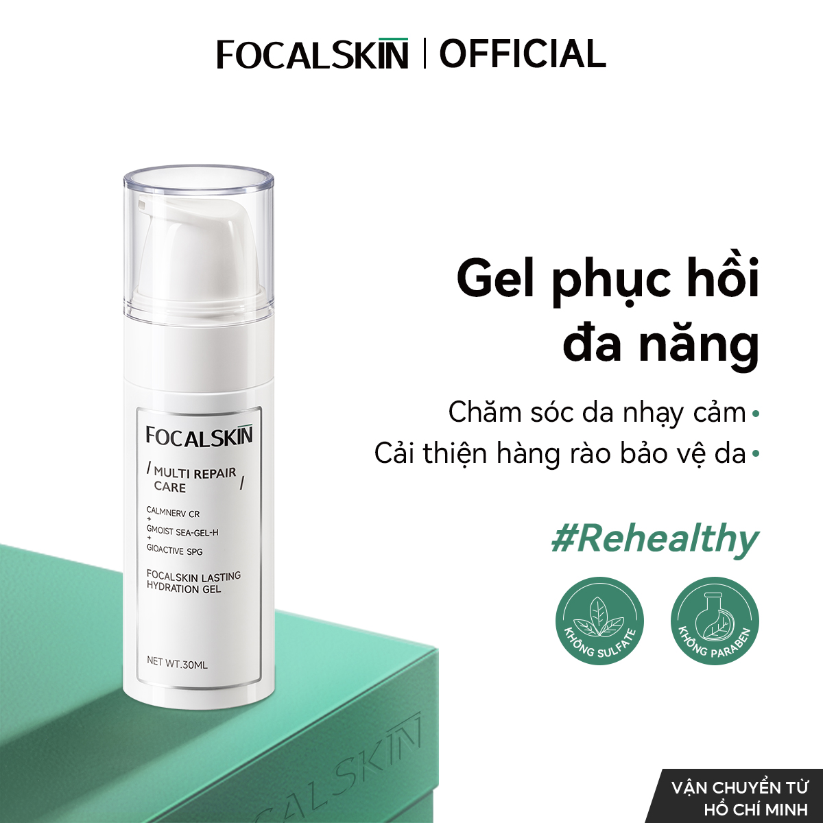 FOCALSKIN Gel Dưỡng Ẩm Kiểm soát dầu Duy trì sự ổn định và Dịu nhẹ không gây kích ứng 30ml