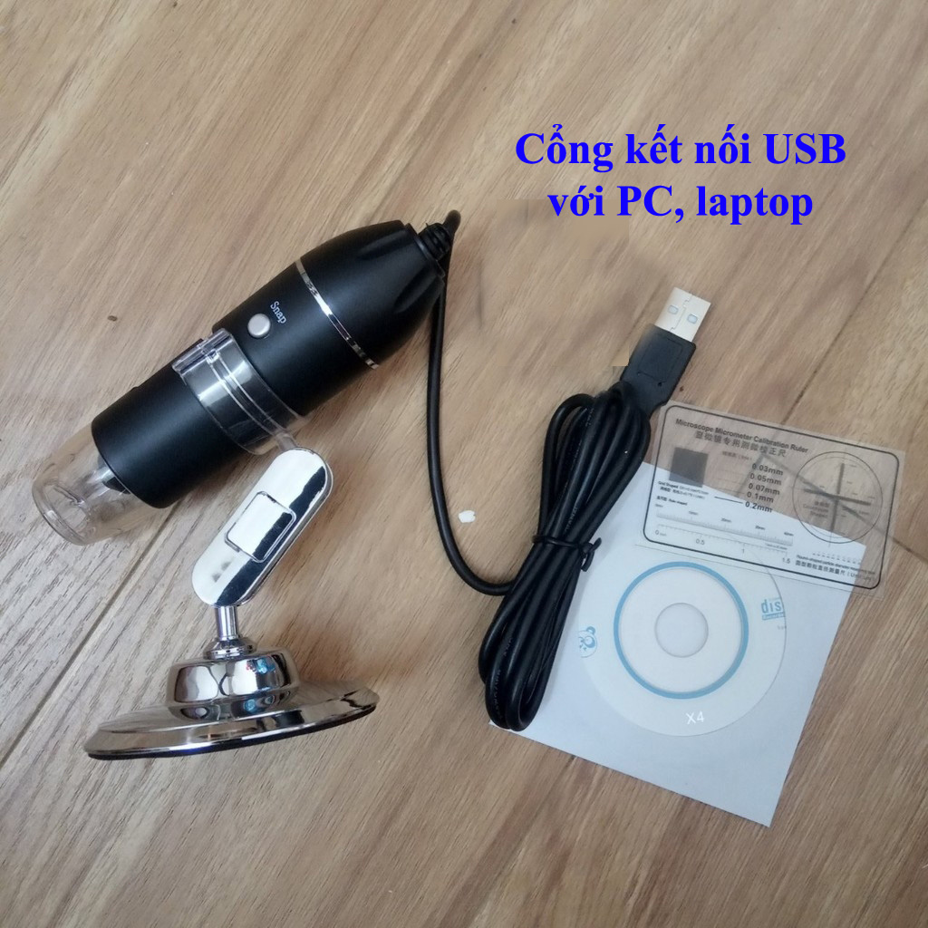 Máy soi da soi tóc mini spa thẫm mỹ viện phóng đại 1600X kết nối điện thoại và máy tính Digital Micr