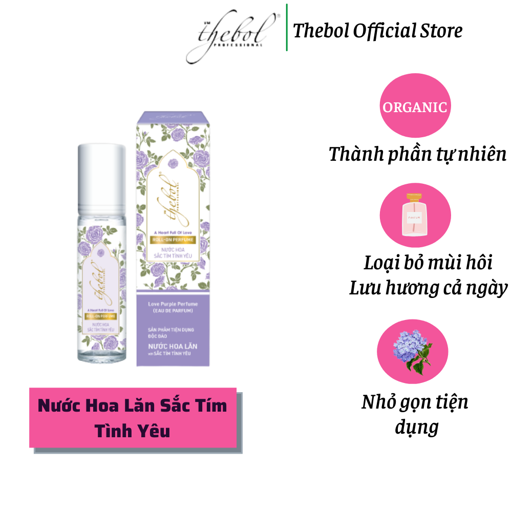 [HCM]Nước hoa lăn sắc tím tình yêu Thebol 8ml